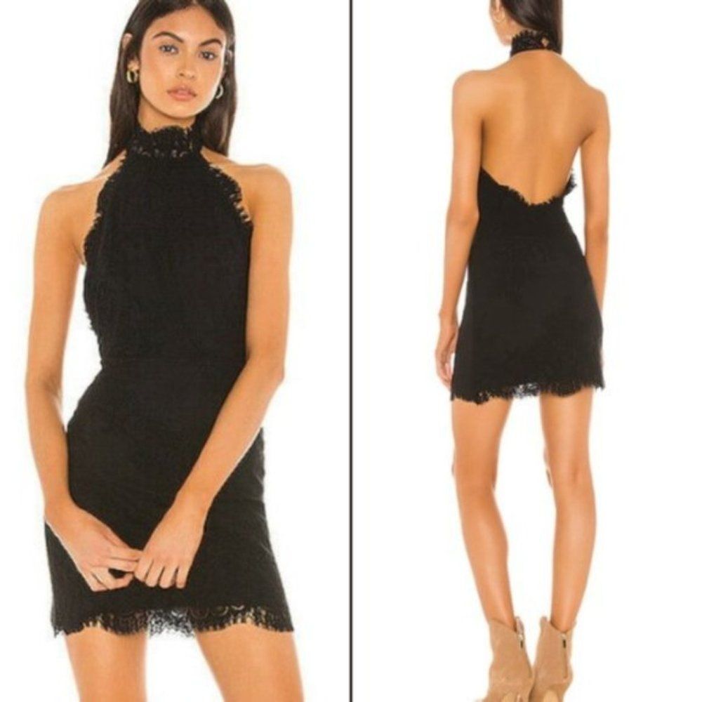 NWT Free People Harper High Neck Halter Lace Dress | L